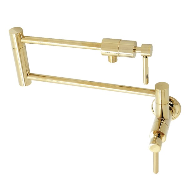 KS4102DL Concord Wall Mount Pot Filler, Polished Brass
